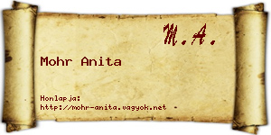 Mohr Anita névjegykártya